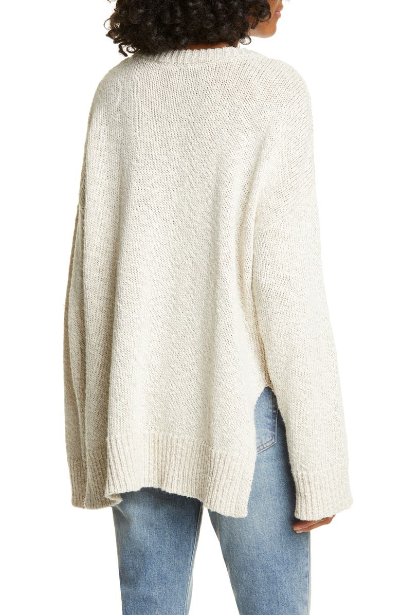 Jenni Kayne Cotton & Linen Crewneck Boyfriend Sweater, Alternate, color,