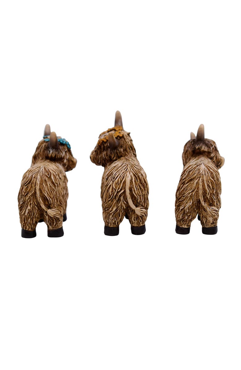 Transpac Resin Highland Cow Figurines Set of 12 Brown for Spring Home Decor, Alternate, color, Brown