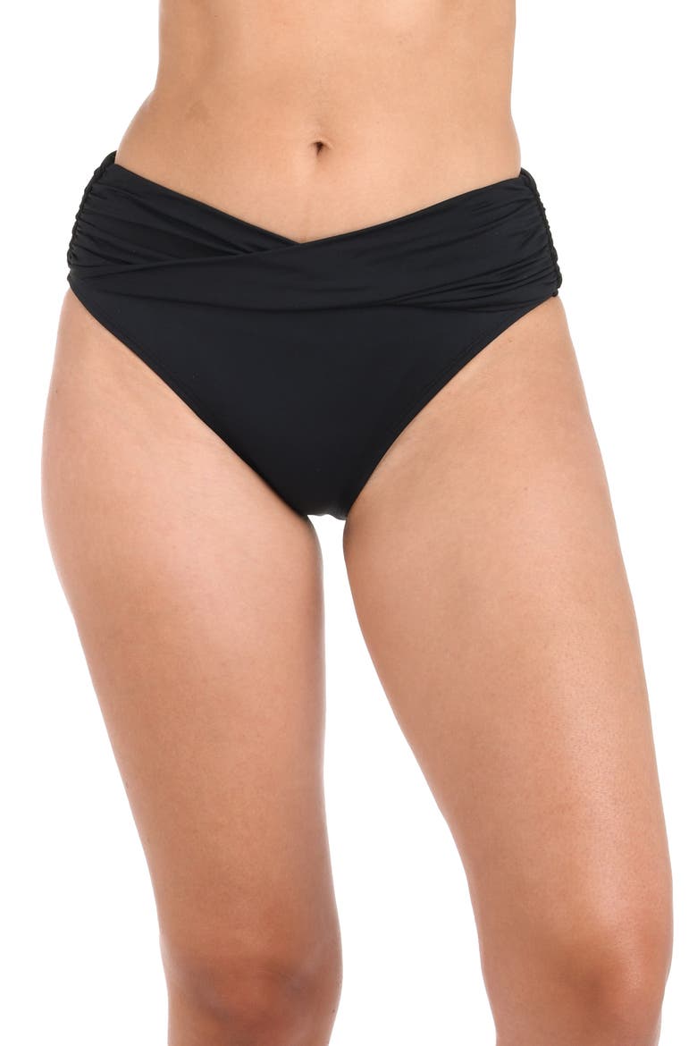 Island Goddess Twist Bikini Bottoms, Main, color, BLACK