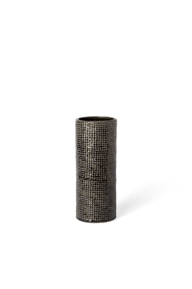 Kona II Medium Black and Gold Ceramic Vase, Main, color, Black