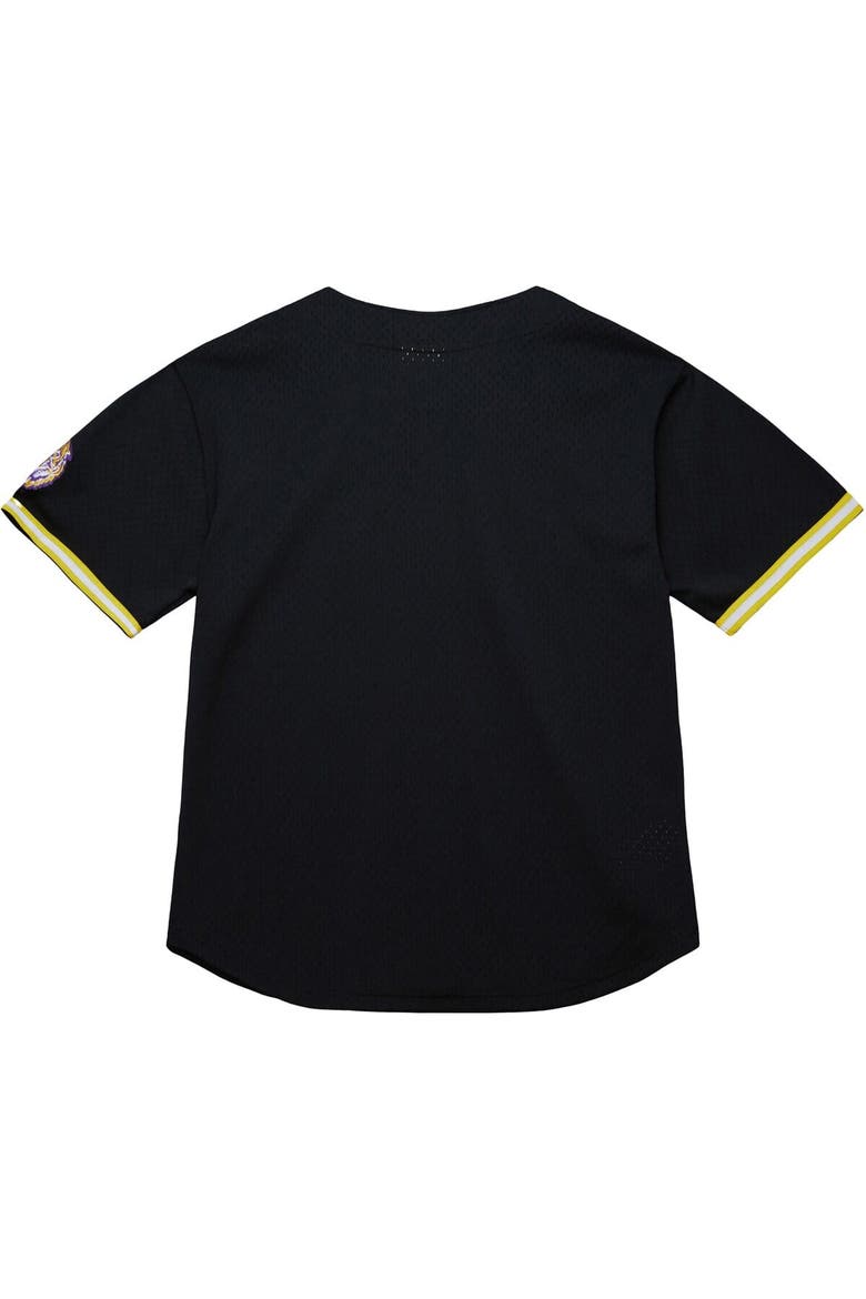 Men's Mitchell & Ness Black LSU Tigers On The Clock Full-Button Fashion Jersey, Alternate, color, Black
