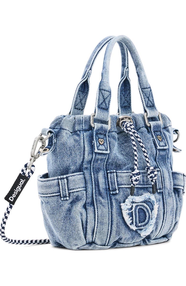 Desigual Mini Denim Crossbody Bag, Alternate, color, Light Blue