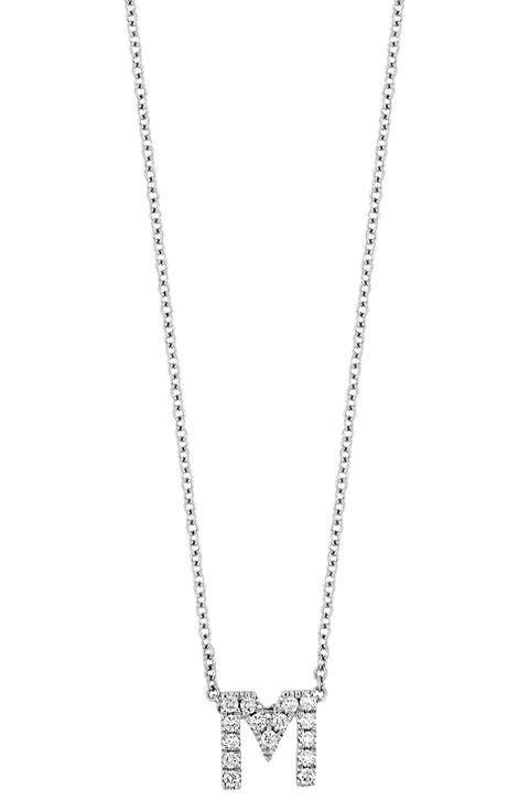 Diamond Pavé Initial Pendant Necklace