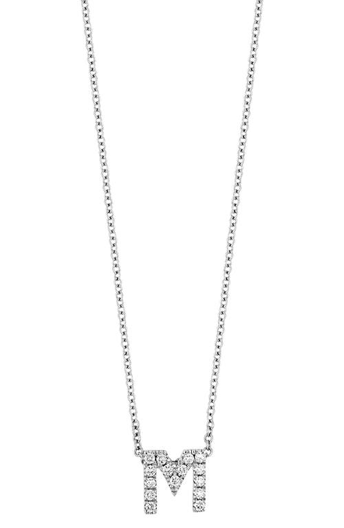 Bony Levy 18k Gold Pavé Diamond Initial Pendant Necklace In 18k White Gold - M