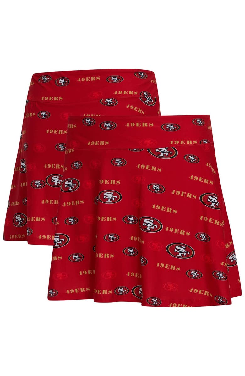 CONCEPTS SPORT Women's Concepts Sport Scarlet San Francisco 49ers Mosaic Allover Print Skort, Main, color, Scarlet