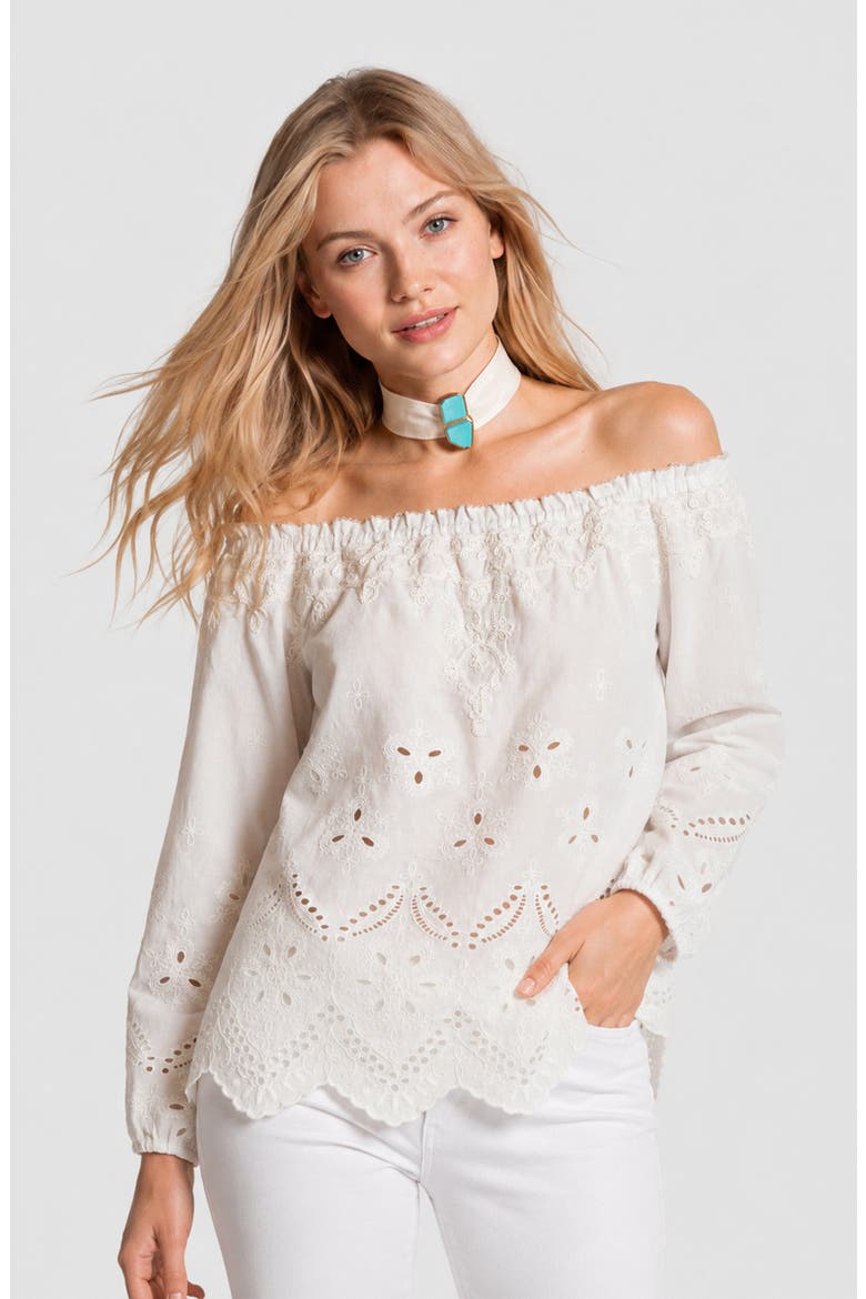 Fleur Top, Main, color, White