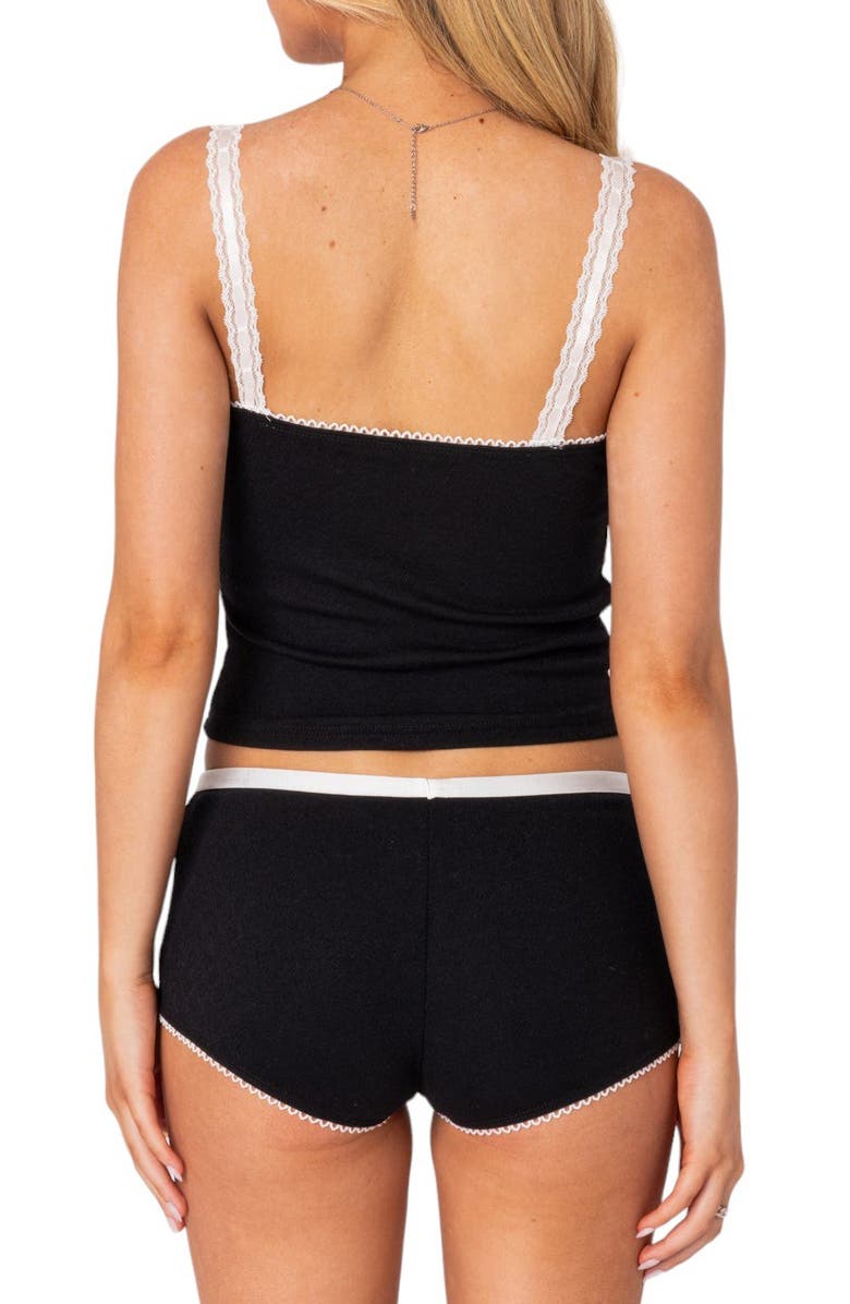 EDIKTED Mariana Lace Trim Pointelle Tank, Alternate, color,