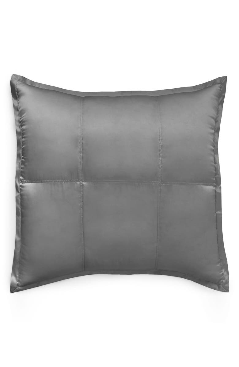 Donna Karan New York Donna Karan Collection 'Surface' Silk Charmeuse Euro Pillow Sham, Main, color,