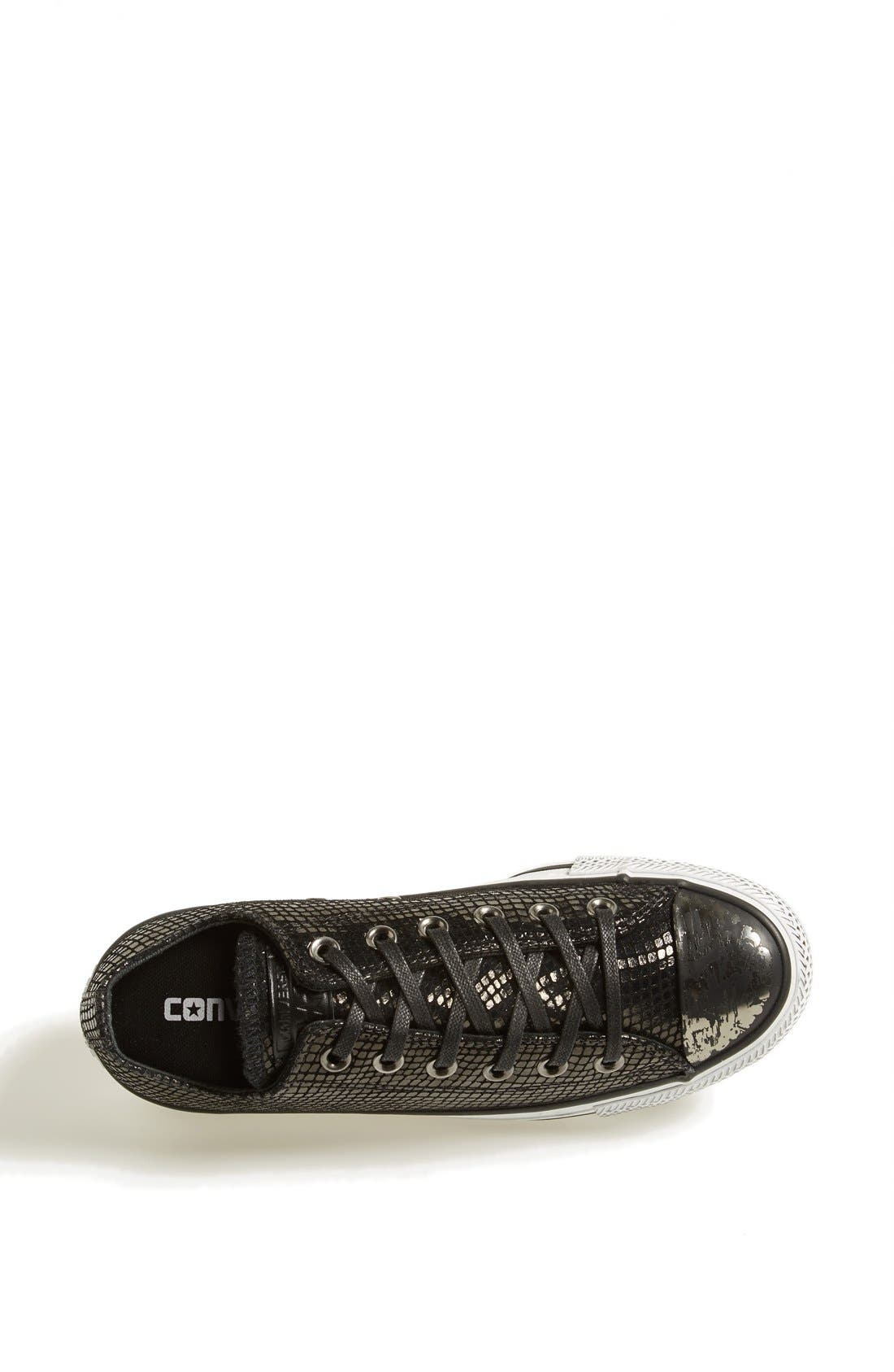 Chuck Taylor® All Star® Snake Embossed Leather Sneaker, Alternate, color, BLACK
