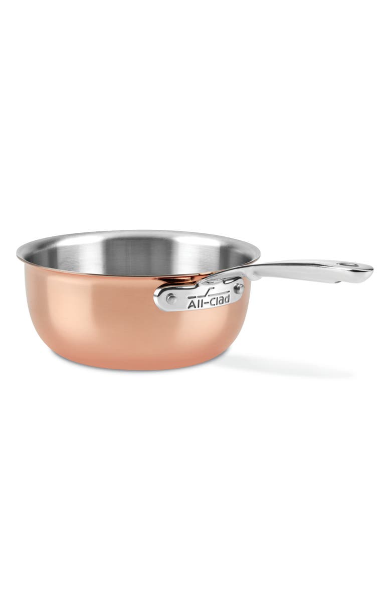 All-Clad c4 Copper 2.5-Quart Saucier, Main, color,