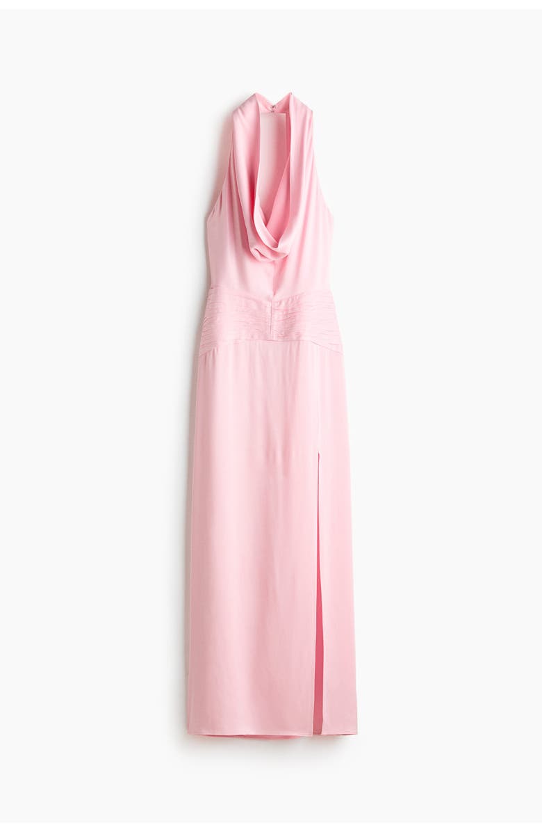 H&M Cowl-neck Satin Dress, Main, color, Light Pink