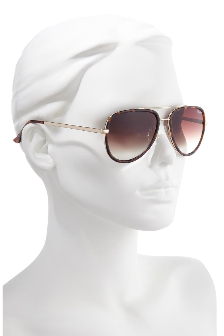 All In 56mm Medium Aviator Sunglasses, Alternate, color, TORT BRNFD