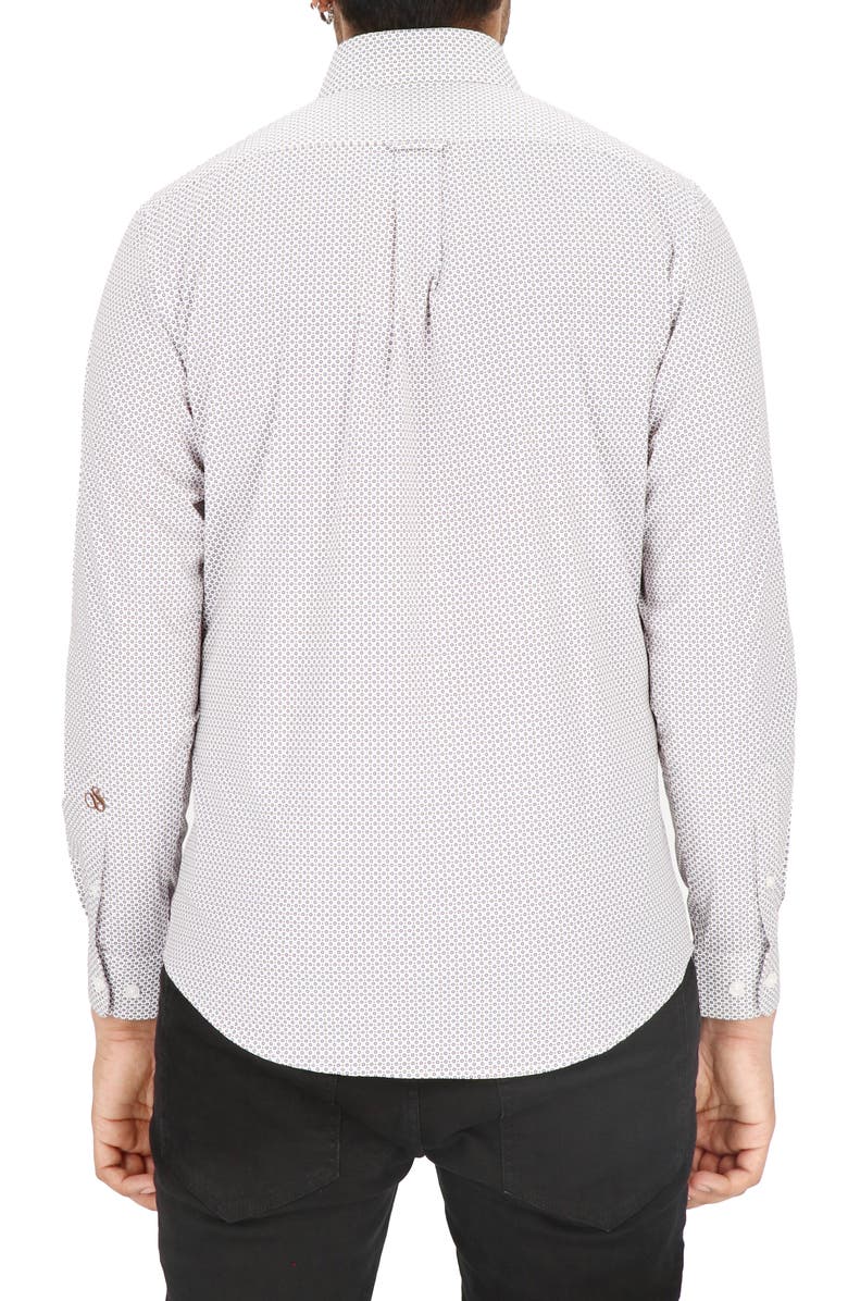 Scotch & Soda Modern Fit Dot Stretch Cotton Dress Shirt, Alternate, color, White/ Blue