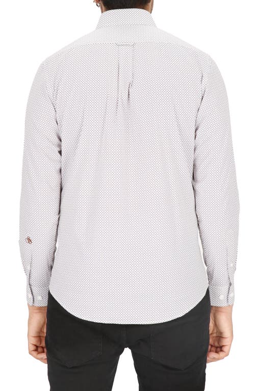 Scotch & Soda Modern Fit Dot Stretch Cotton Dress Shirt In Gray