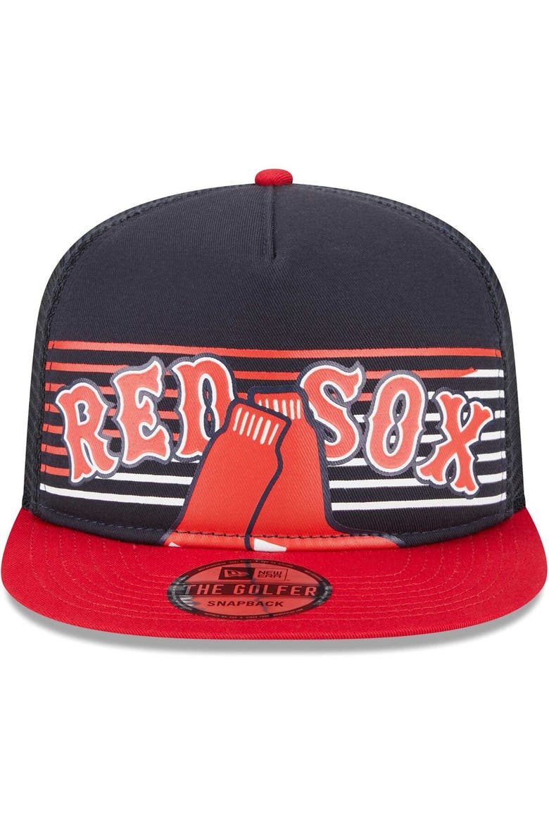 Men's New Era Navy Boston Red Sox Speed Golfer Trucker Snapback Hat, Alternate, color, Navy