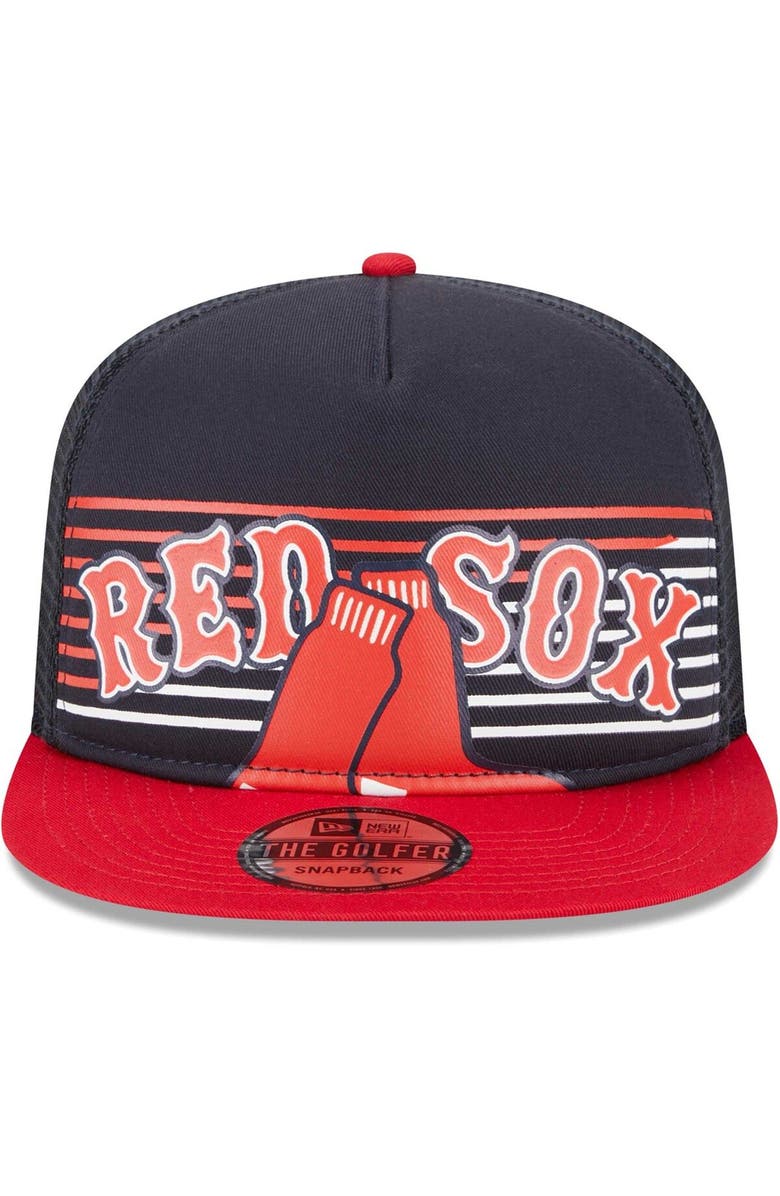 New Era Men's New Era Navy Boston Red Sox Speed Golfer Trucker Snapback Hat, Alternate, color, Navy