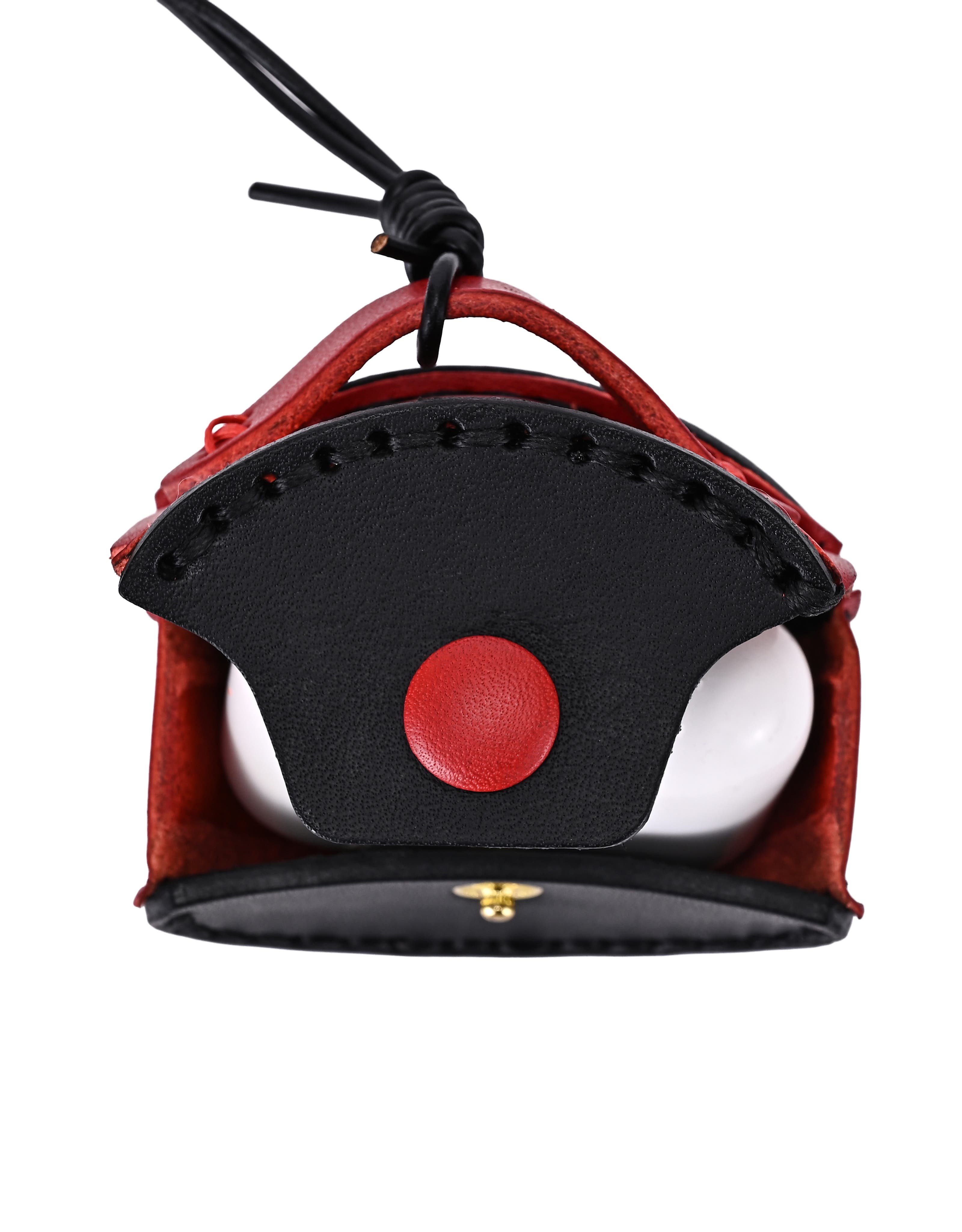 OLD TREND Oval Genuine Leather Two Tone Mini Charm, Alternate, color, Black