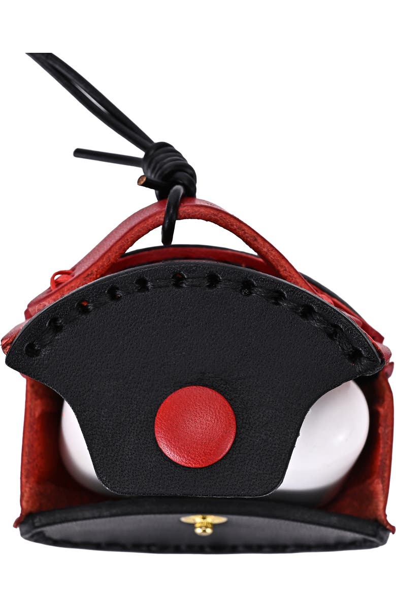 OLD TREND Oval Genuine Leather Two Tone Mini Charm, Alternate, color, Black