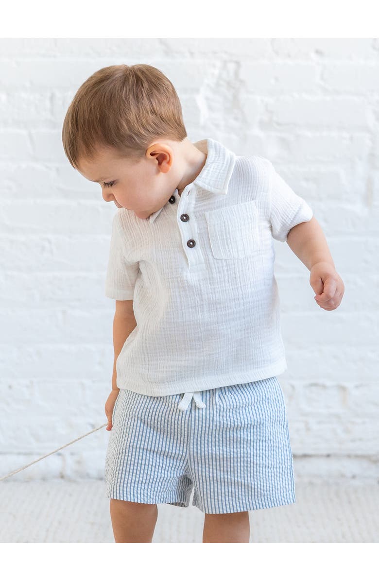 Colroed Organics Organic Nixie Seersucker Shorts, Alternate, color, Shore Stripe/Sea