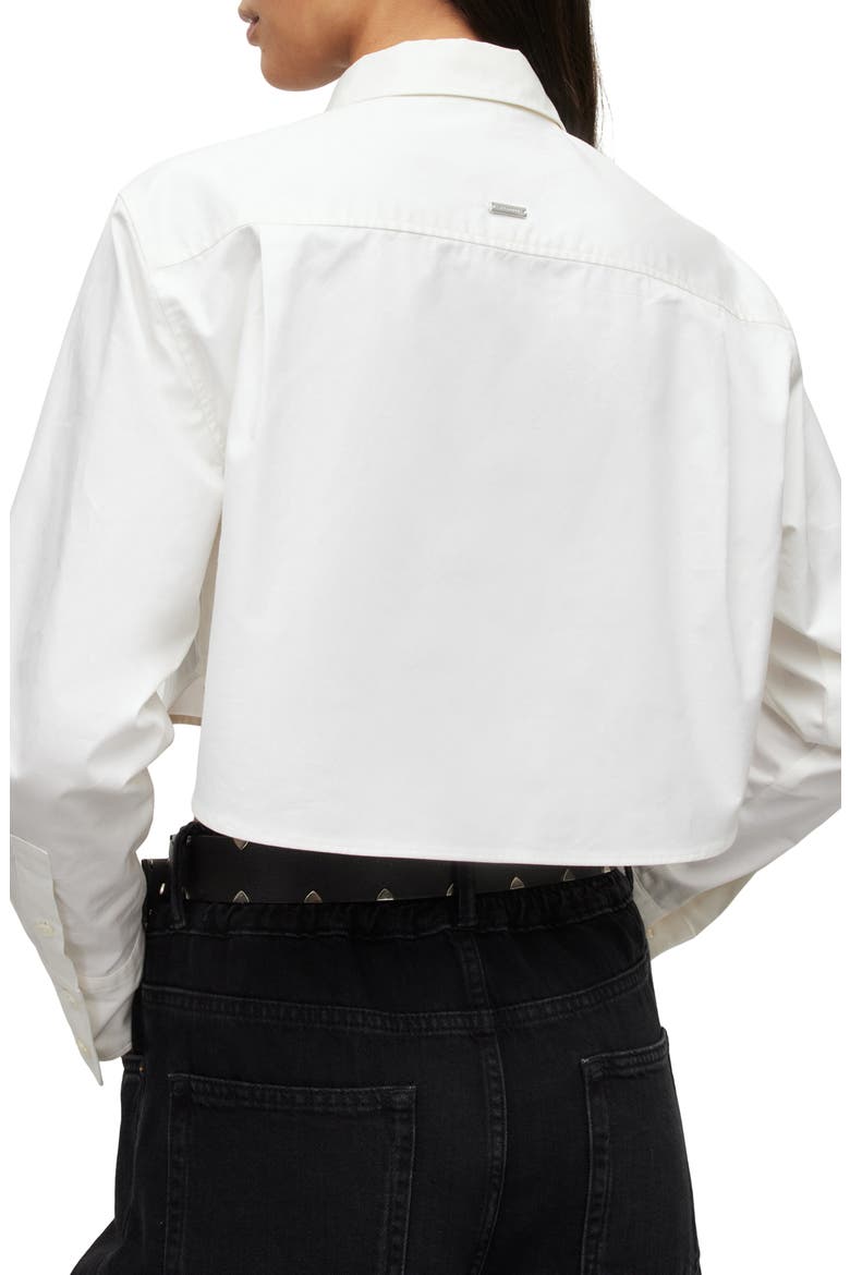 Averie Crop Button-Up Shirt, Alternate, color, WHITE
