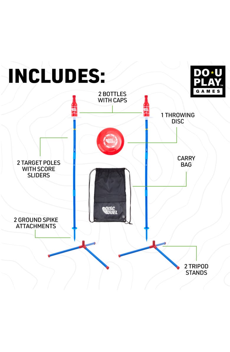 Do-U-Play Disc Duel Throwing Game, Tailgating Lawn Backyard Activity, Family, Alternate, color, Multicolored