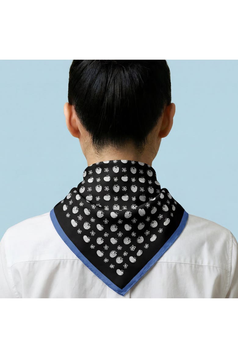 Tiny Fruits Cotton Bandana, Alternate, color, Black