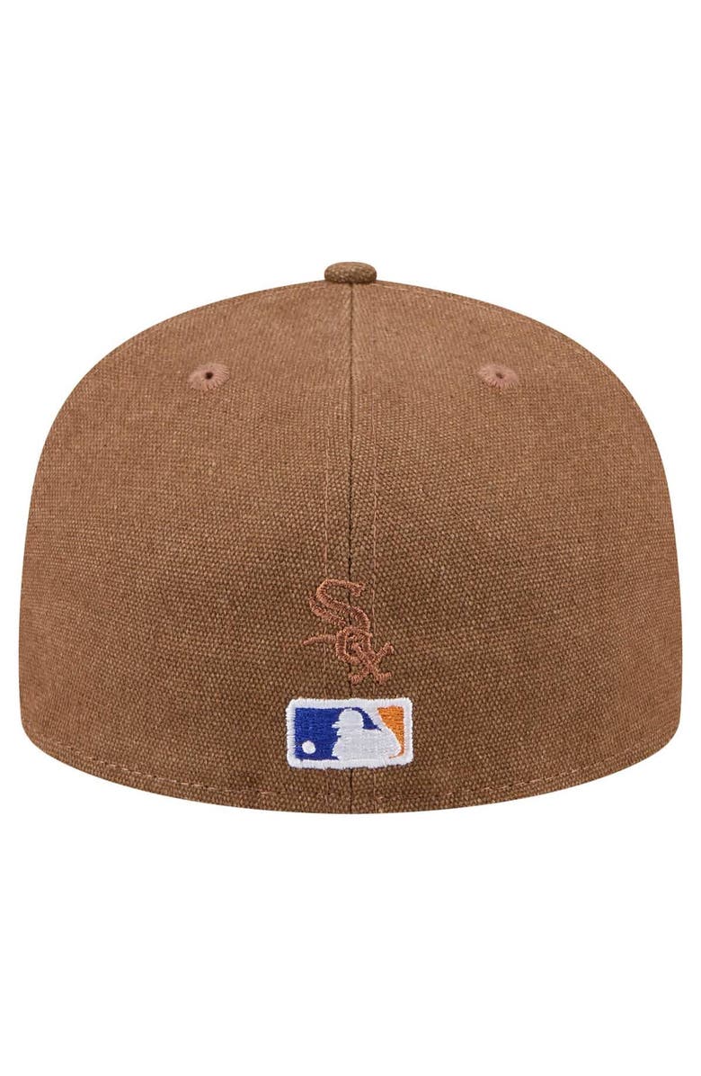 New Era Men's New Era Brown Chicago White Sox Logo Scribble 59FIFTY Fitted Hat, Alternate, color,