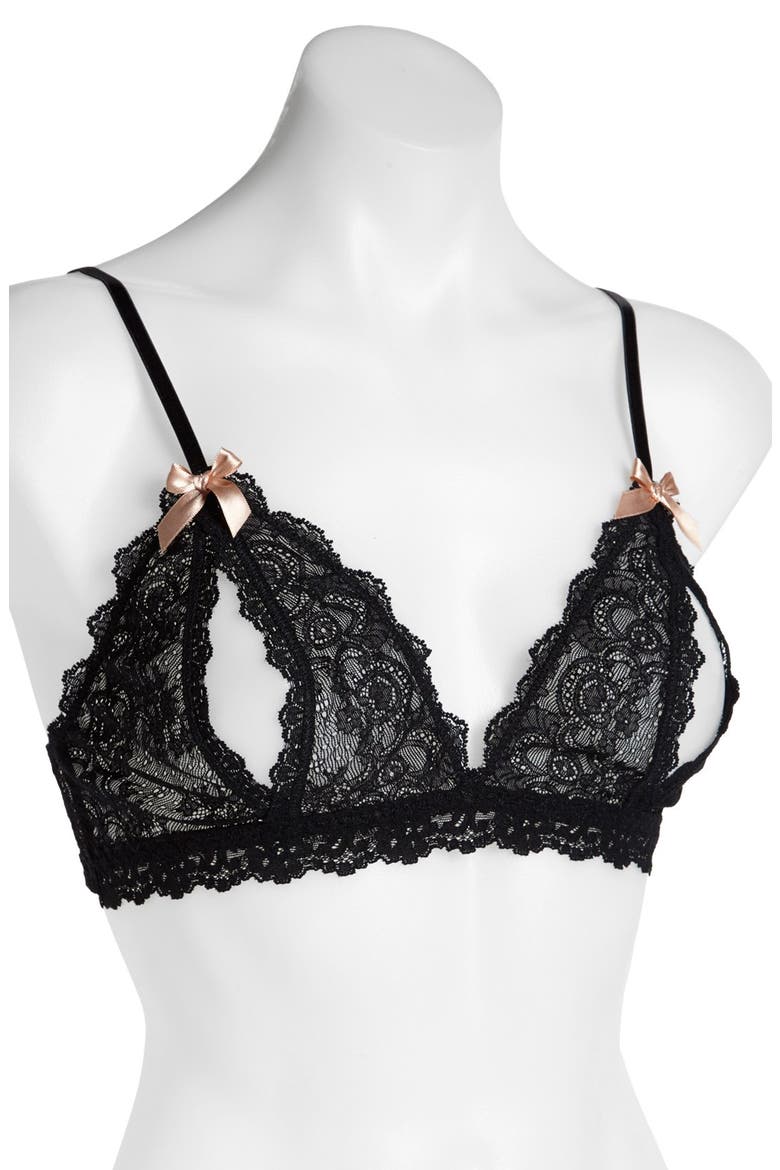 Open Seam Bralette, Alternate, color, BLACK