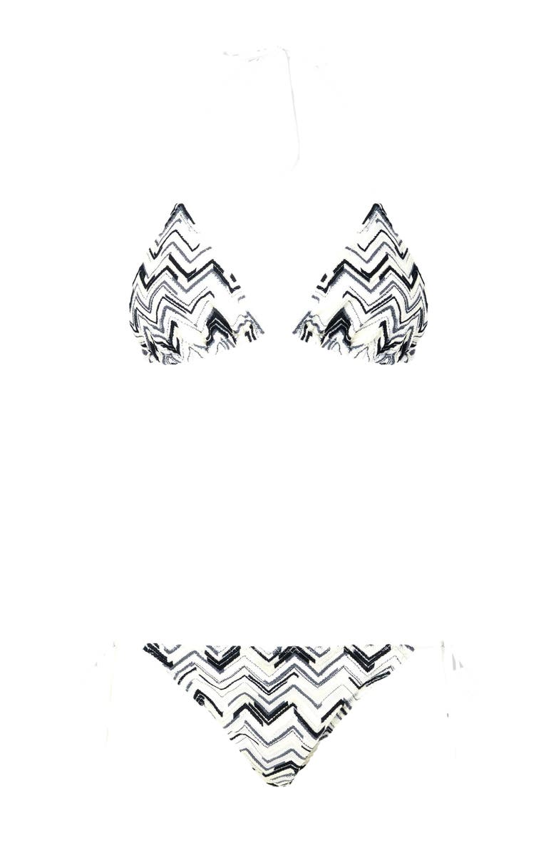 Missoni Slub Zigzag Viscose Blend Bikini, Alternate, color, Black