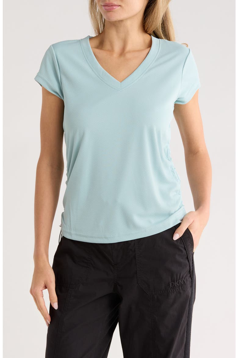 Ruched Tech T-Shirt, Main, color, MINERAL