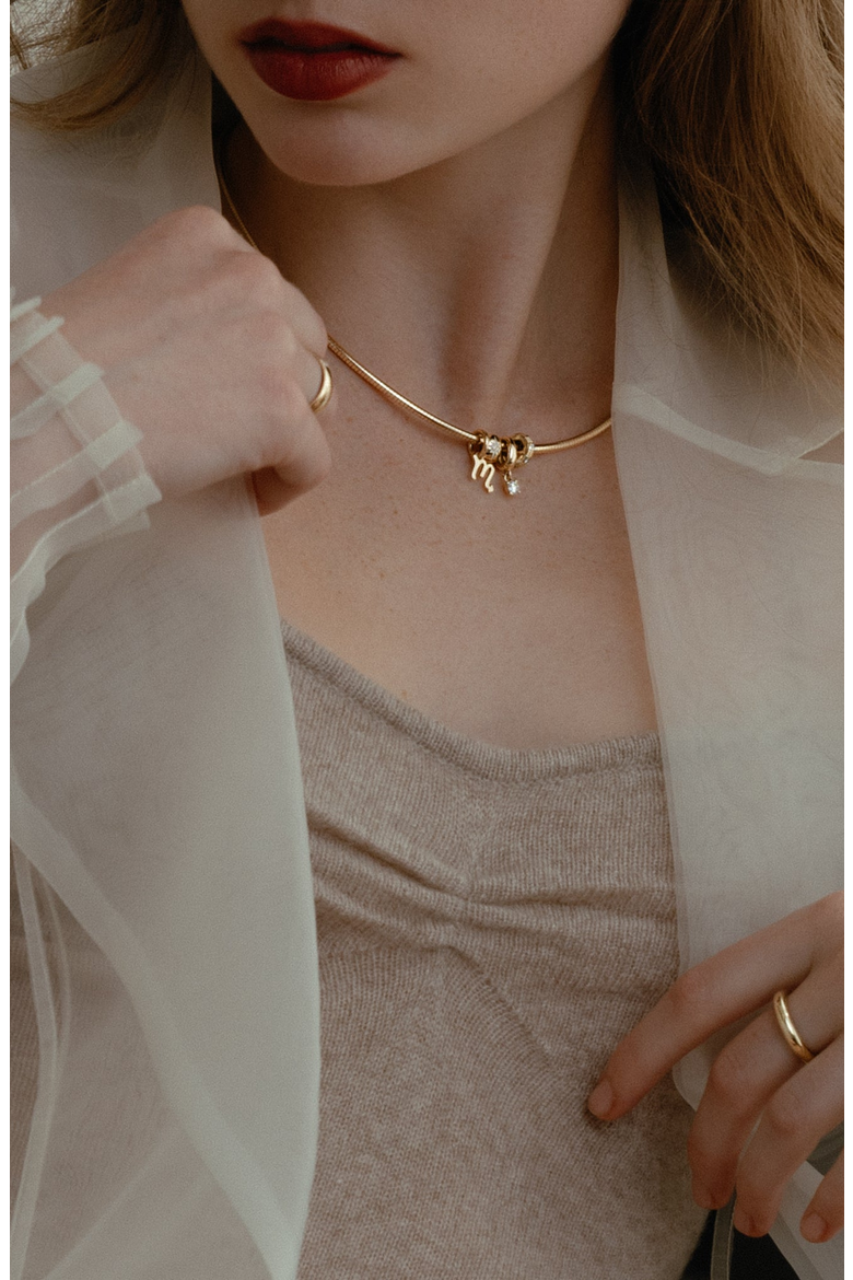 Heirloom Curved Chain Necklace, Alternate, color, Gold