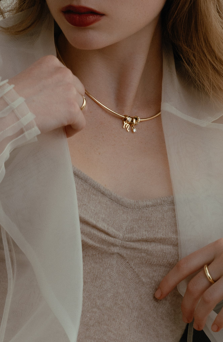 Kinn Heirloom Curved Chain Necklace, Alternate, color, Gold