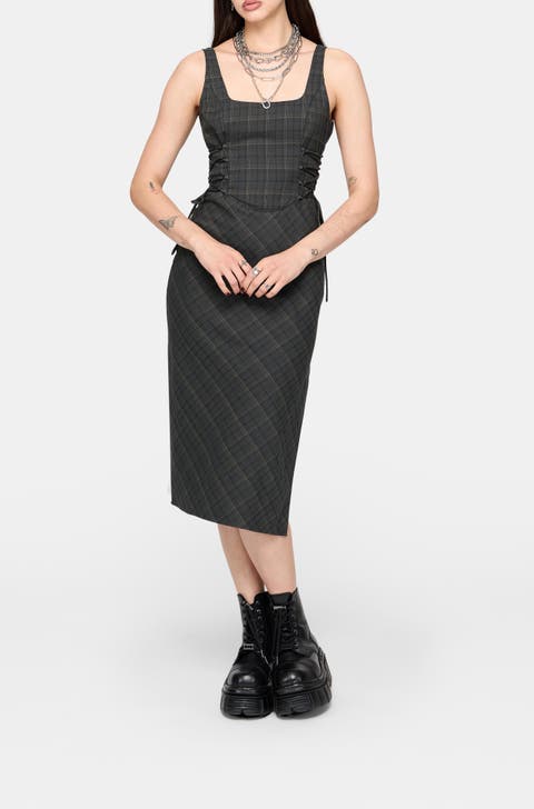 Caitriona Lace Up Side Midi Dress
