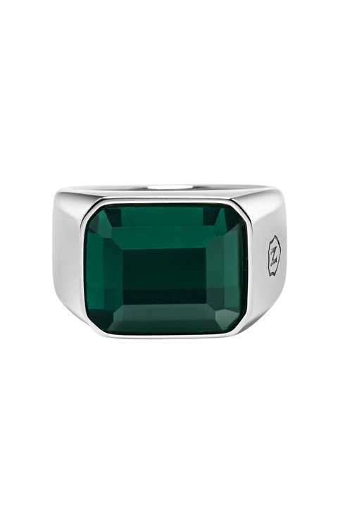Green Zircon Signet Ring