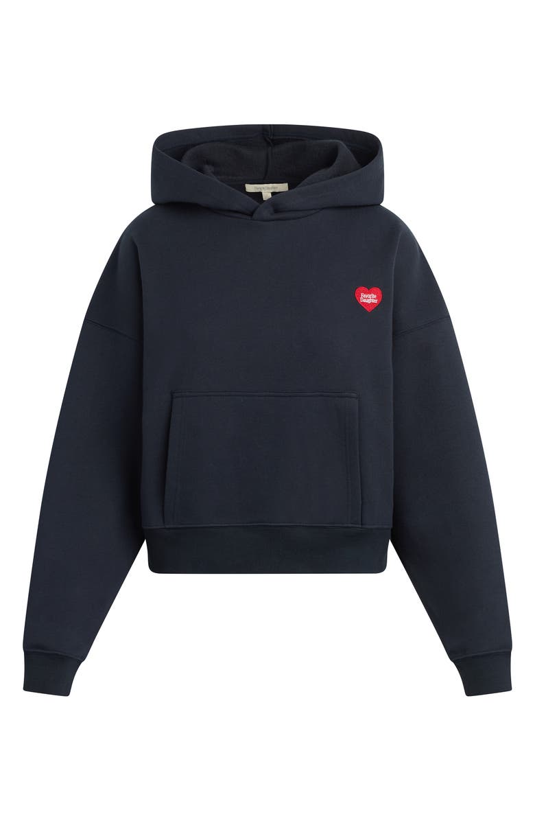 Favorite Daughter Heart Logo Hoodie, Main, color, Navy
