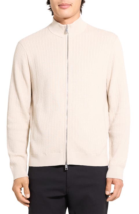 Walton Cabled Cotton Zip Cardigan