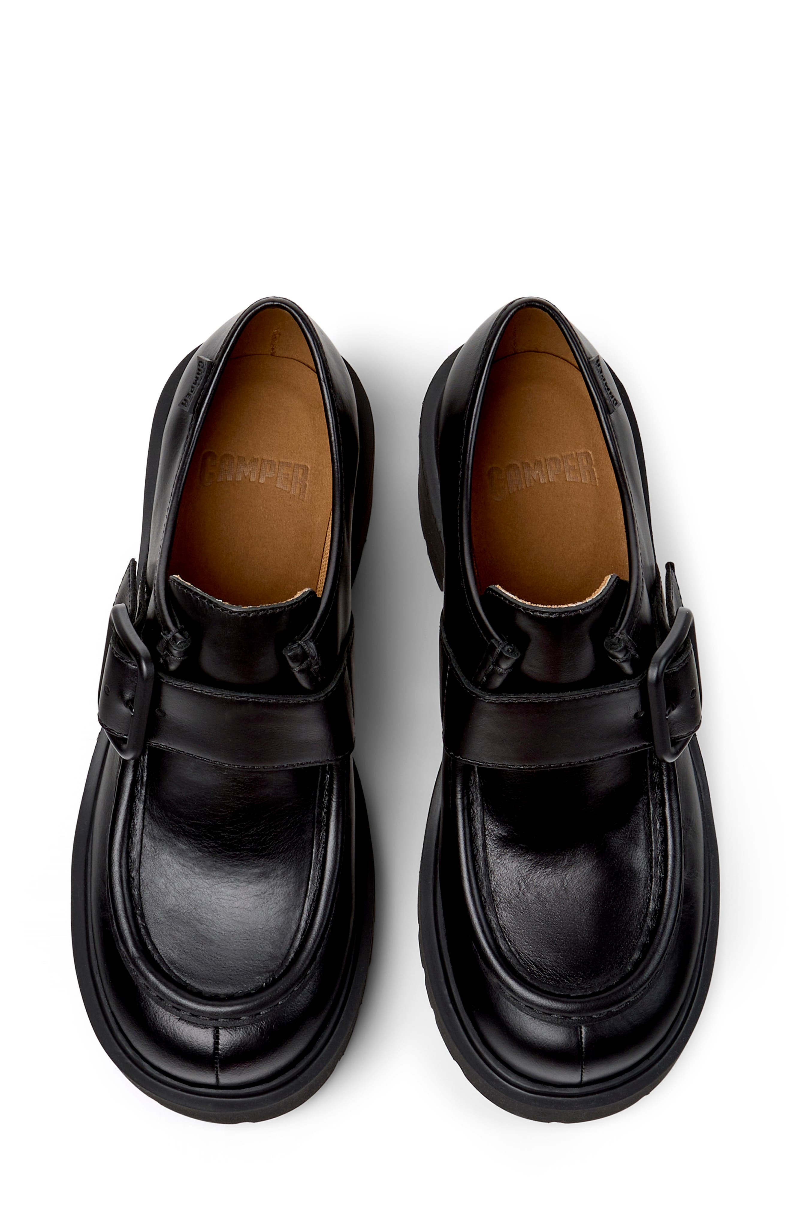 Camper Milah Monk Strap Loafer, Alternate, color, Black