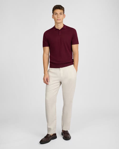 Onia Extra Fine Merino Wool Polo In Burgundy