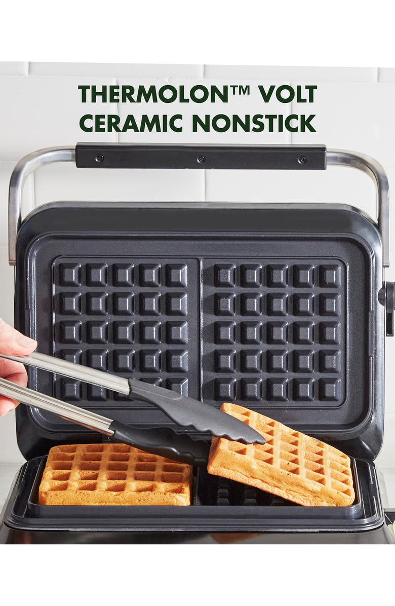 GreenPan Bistro Ceramic Nonstick 2-Square Waffle Maker, Alternate, color,