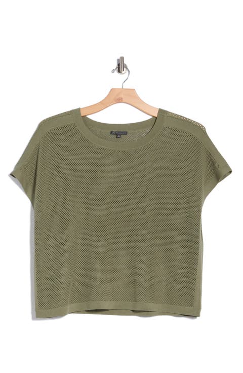 Open Stitch Short Sleeve Sweater