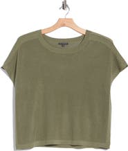 Adrianna Papell Open Stitch Short Sleeve Sweater