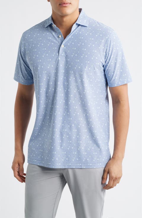 Santiago Geo Print Performance Piqué Golf Polo