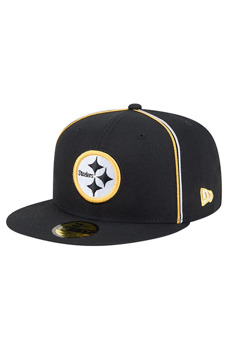 New Era Men's New Era Black Pittsburgh Steelers Soutache 59FIFTY Fitted Hat, Main, color, Black