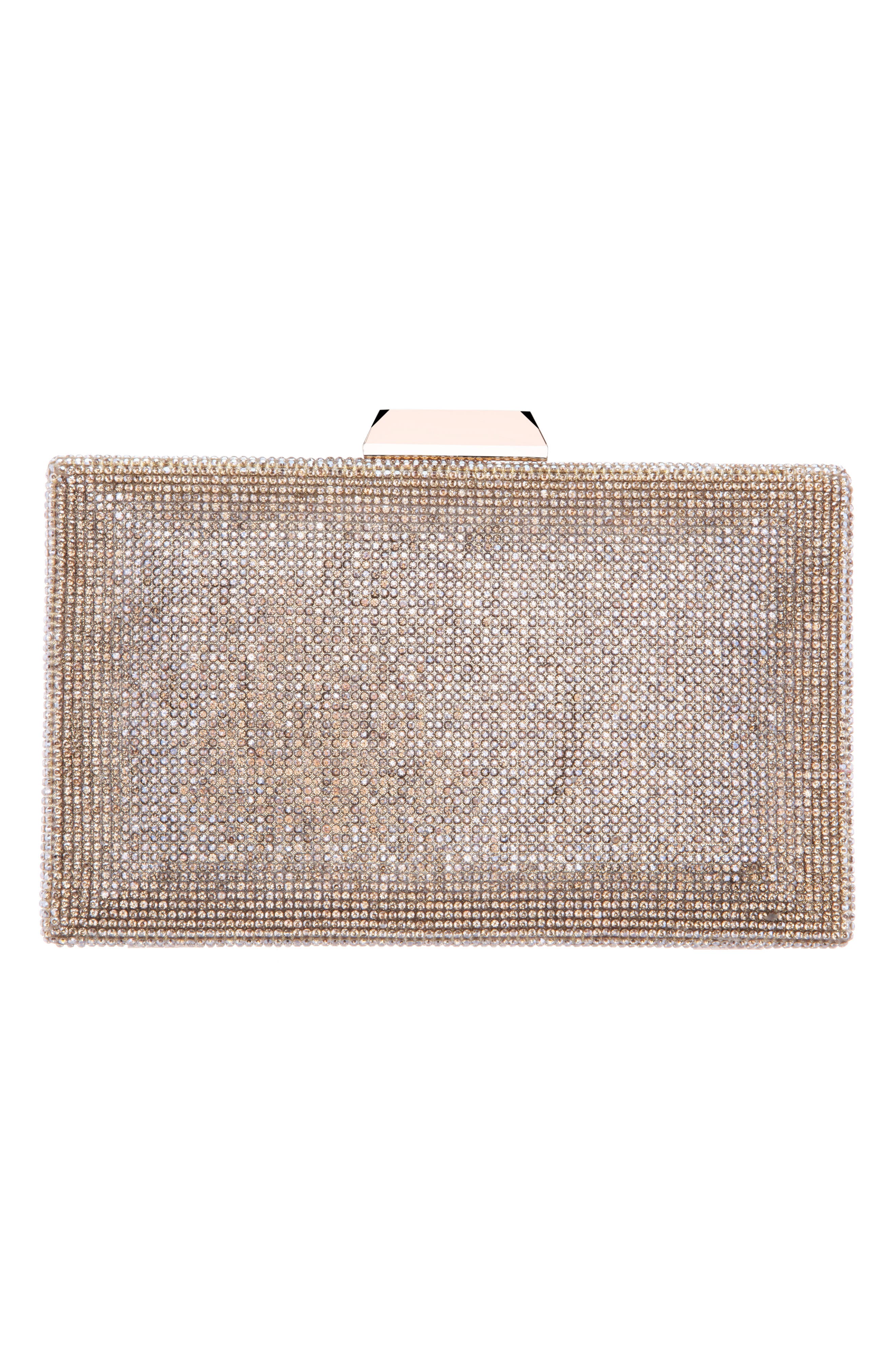 Nina Desyre Crystal Minaudière, Alternate, color, Gold