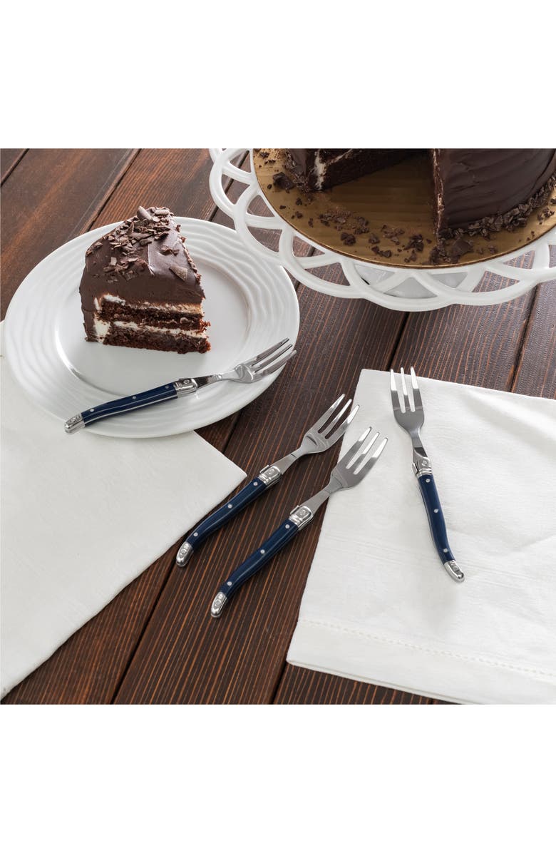 FRENCH HOME Laguiole 4-Pack Cake Forks, Alternate, color, Navy