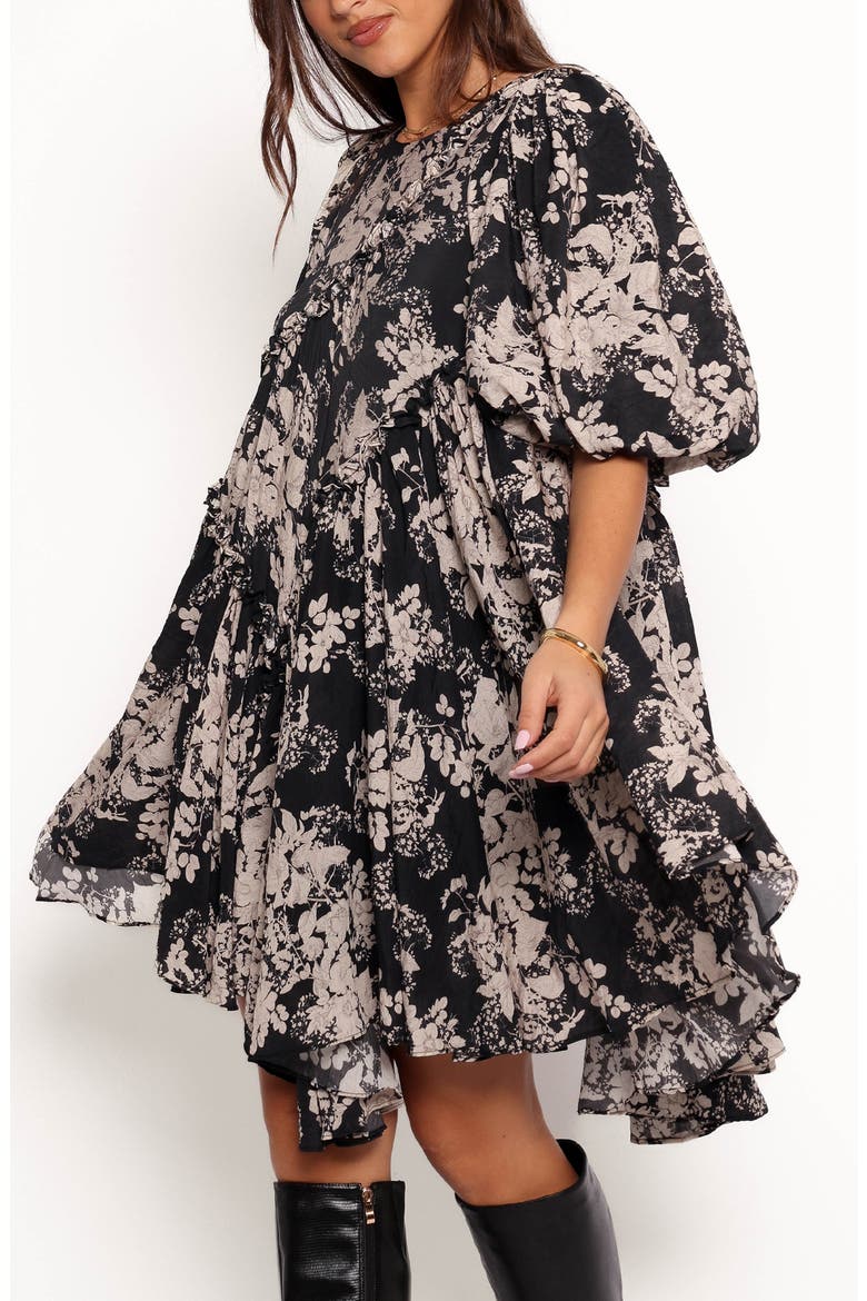 Zinta Floral Print Trapeze Minidress, Alternate, color, FLORAL PRINT