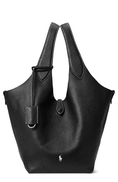 Shiny Drum Pebble Leather Tote