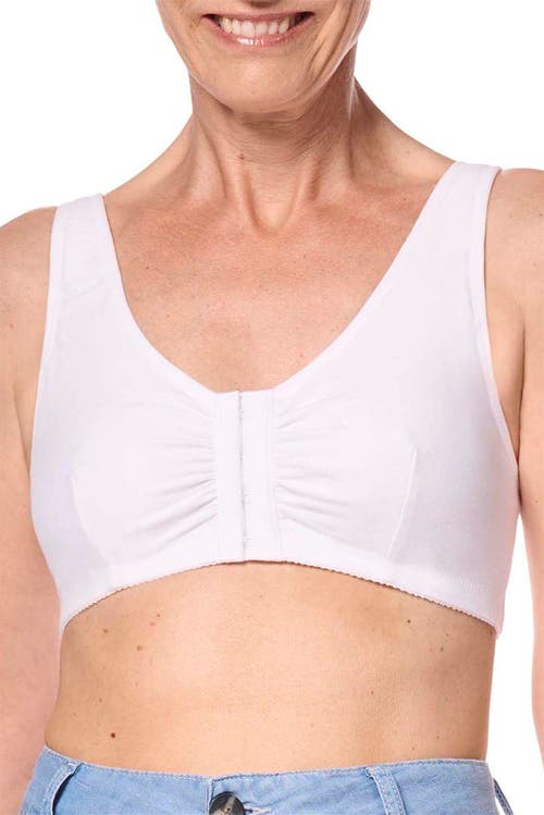 Amoena Fleur Wire-free Front Closure Bra In White