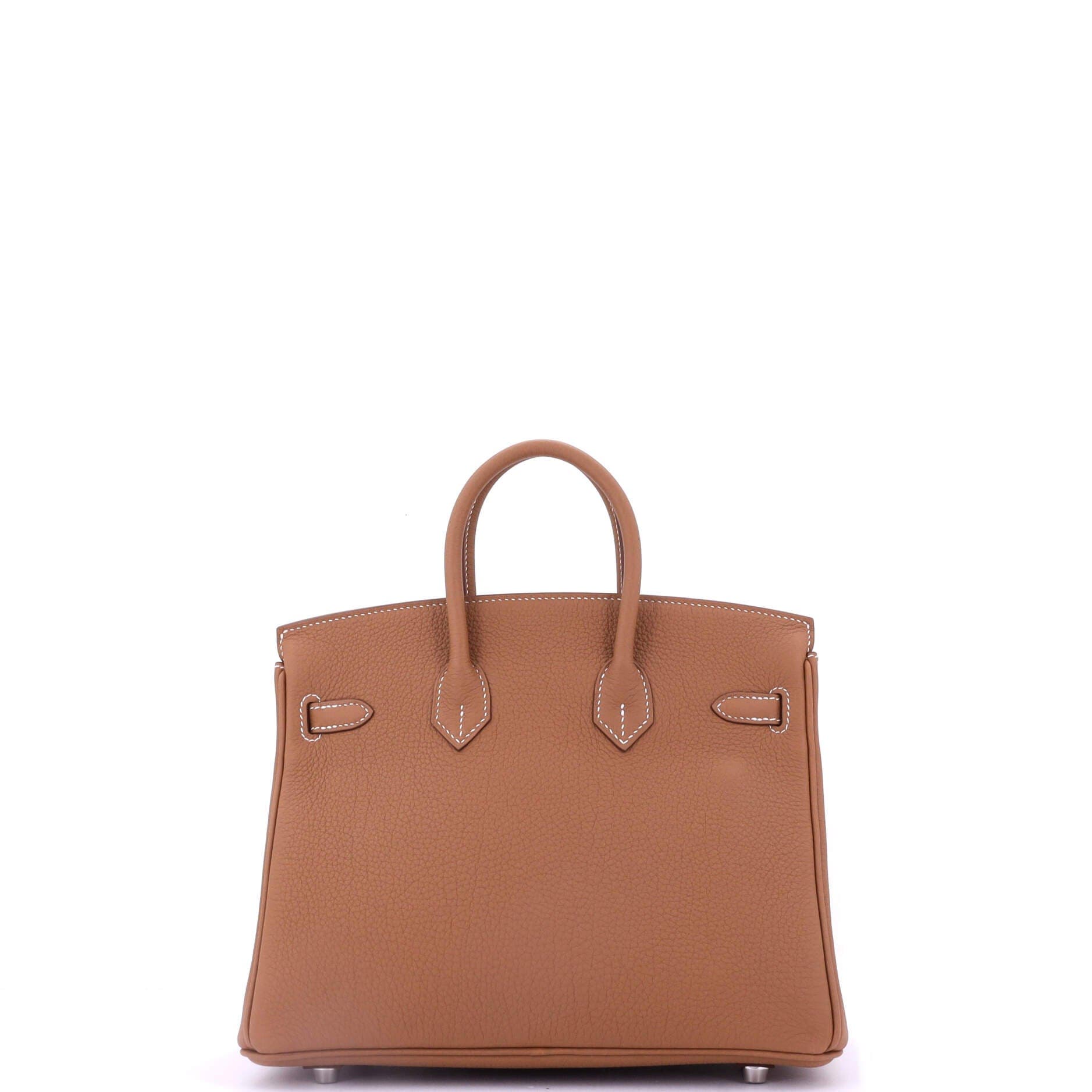 Birkin Handbag Brown Togo with Palladium Hardware 25, Alternate, color, Metallic Gold