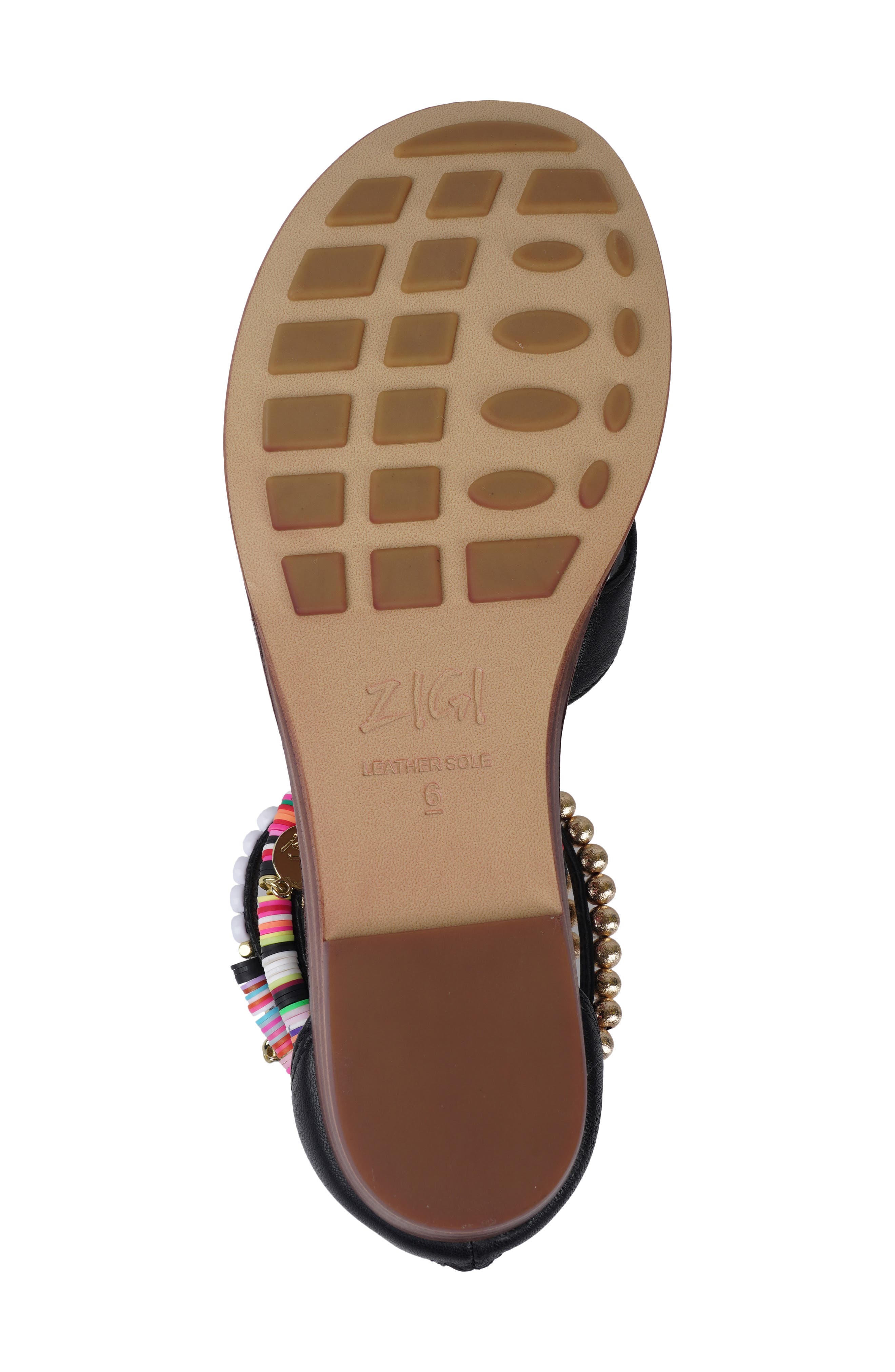 ZIGI Fabulosa Beaded Ankle Cuff Sandal, Alternate, color, Black